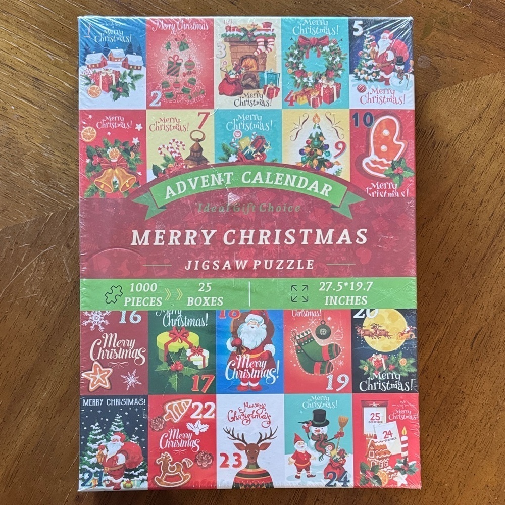 Merry Christmas Advent Calendar Jigsaw Puzzle 1000 pieces NIB
